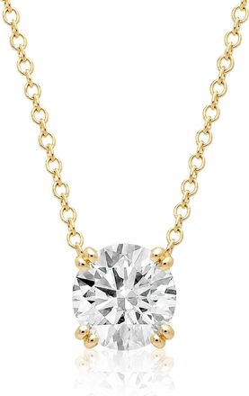 MAX + STONE 10K Yellow or White Gold Solitaire Round Pendant Embellished with Swarovski Zirconia Various Sizes