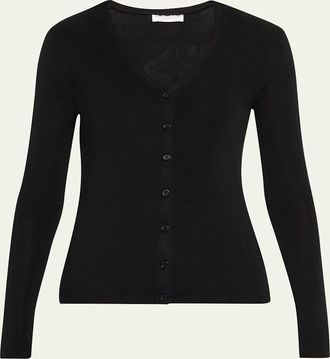 Majestic Filatures Rib Knit Merino Wool-Silk Cardigan