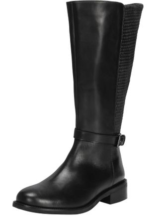 Sheego Weitschaftstiefel SHEEGO, Damen, Gr. 37, XXL-Schaft, schwarz, Glattleder, Leder, Schuhe Weitschaftstiefel