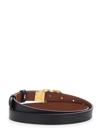 Valentino Garavani Womens Belt Vlogo Buckle Black Leather Calf