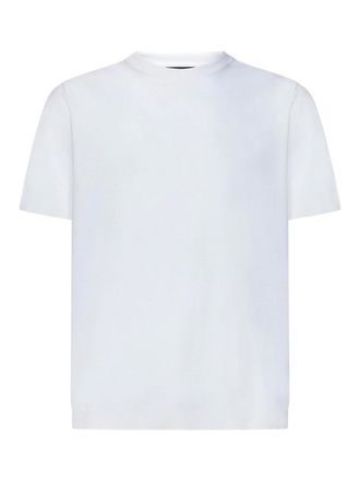 Herno White T-Shirt In Plain Weave Cotton Piqu