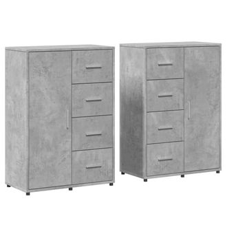 Berkfield Home Sideboards 2 pcs Concrete Grey 60x31x84 cm Engineered Wood | Size: 60 x 31 x 84 cm