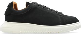 Emporio Armani Platform sportschoenen - Heren - Sneakers - Zwart - 42 1/2 EU - Leer - Schoenen