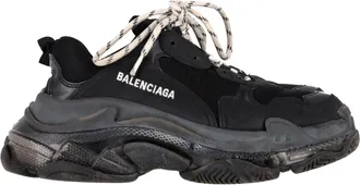 Balenciaga Pre-owned Womens Triple S Clear Sole Sneakers in Black - Size EU 38