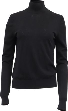 Theory Knitted High-Neck Sweater in Black Wool