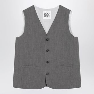 Douuod Gilet monopetto grigio