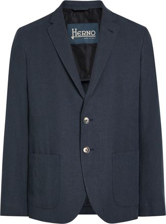 Herno Linen and Cotton-blend Blazer - Navy - 54 (UK44 / Xxl)