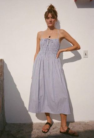 Ciao Lucia Gabriela Striped Midi Dress In Blue Stripe