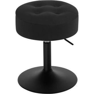 Woltu 2x Height Adjustable 360&deg;Rotatable Padded Swivel Comfortable Upholstered Seating with Storage, Dark Grey - Woltu