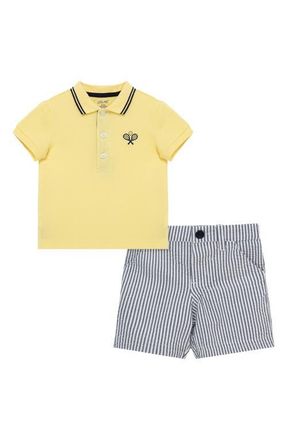 Little Me Tennis Polo & Shorts Set in Yellow at Nordstrom, Size 12M