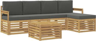 vidaXL Conjunto De Sof&aacute;s De Exterior 6 Uds. Blanco Y Antracita Vidaxl