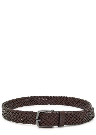 BOSS Boss Sash Braided Leather Belt - Brown - 100 (L)