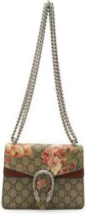 Gucci Pre-owned Dionysus GG Blooms Coated Canvas Chain Shoulder Bag - Dames - Vintage Schoudertas - Beige - ONE Size - Su&egrave;de - Vintage