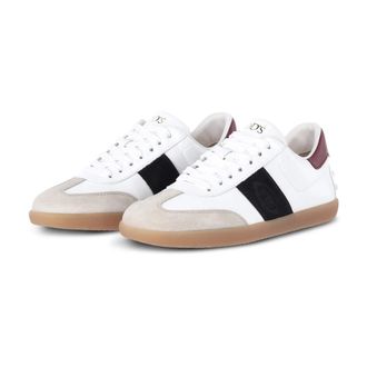 Tod's Schoenen, Dames, Wit, 42 EU, Leer, Leren Sneaker met Rubberen Zool