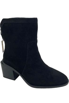 Vince Camuto Boots Kortimy Black Suede Pointed Toe Block Heel HAWK714