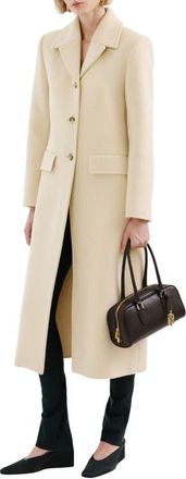 Mango Wool Blend Coat in Vanilla at Nordstrom, Size X-Small