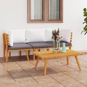 vidaXL Muebles De Jard&iacute;n 3 Piezas Con Cojines Madera Maciza De Acacia Vidaxl