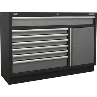 Loops 1360mm Modular 7 Drawer Floor Cabinet - Ball Bearing Slides - Locking - 2 Keys