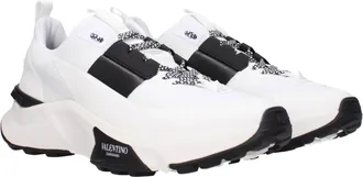 Valentino Garavani Mens White Fabric Athletic Sneakers