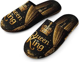 Generic King And Queen Mens Cozy Memory Foam Slippers Warm Cotton House Shoes Comfy Slipper for Indoor Outdoor