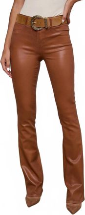 L'agence Selma Coated Bootcut Jean In Cognac Coated