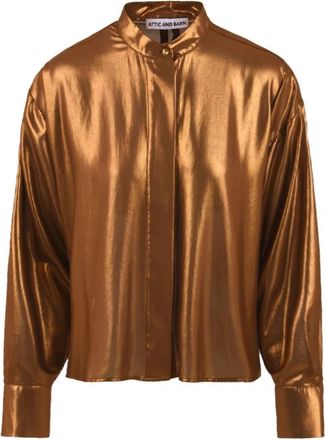Attic and Barn Bruine Overhemd Collectie - Dames - Overhemden - Bruin - S - Overhemden