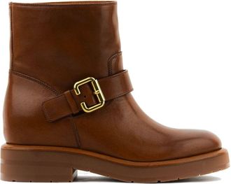 Chloé Coddington biker boots - women - Calf Leather/Calf Leather/Calf Leather/Kid Suede/Thermoplastic Polyurethane (TPU) - 36.5 - Brown