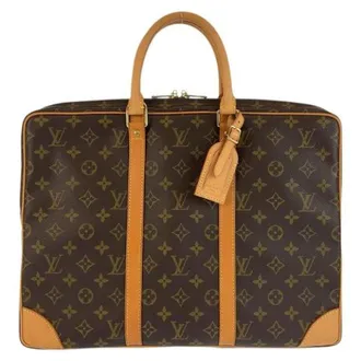 Louis Vuitton Pre-owned Handbags, male, Brown, Size: ONE SIZE Pre-owned Porte Documents Voyage Monogram Business Bag