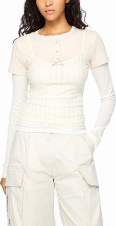 Acne Studios Womens Off-white layered-effect T-shirt