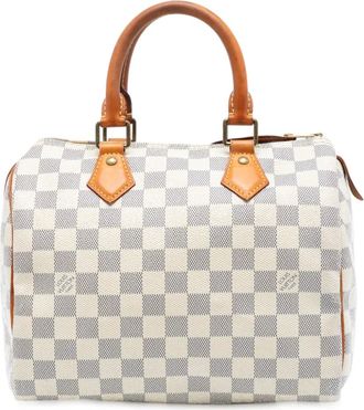 Louis Vuitton Borsa Boston Speedy 25 in tela Damier Azur 2015 - Bianco
