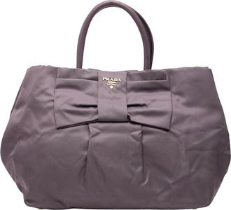 Prada Pre-owned Bow Detail Top Handle Bag - Dames - Vintage Shopper - Paars - ONE Size - Vintage
