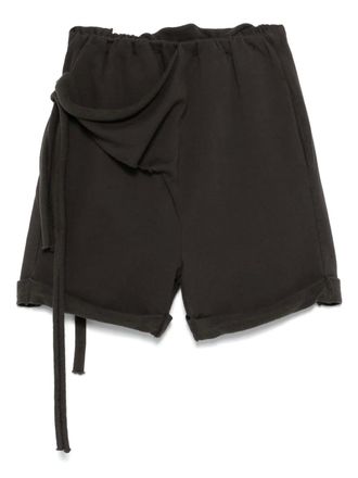 Ottolinger strap-detailed track shorts - women - Organic Cotton - L - Brown