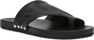Steve Madden Kessey Slide Sandal in Black Leather at Nordstrom, Size 7.5