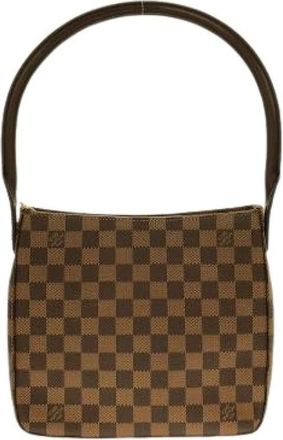 Louis Vuitton Pre-owned Shoulder Bags, female, Brown, Size: ONE SIZE Pre-owned Looping Coated Canvas Shoulder Bag
