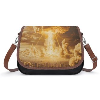 Generic Nuclear Radiation Crossbody Bags for Women Fashion Leather Shoulder Handbags With Adjustable Strap