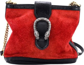 Gucci Red Suede Dionysus Bucket Bag Medium (Authentic Pre-Loved)