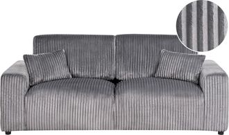 Beliani Sof&aacute; de 3 plazas 3 personas de tejido gris