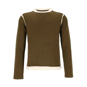 Maison Margiela Truien & Vesten, Heren, Groen, M, Wol, Trui met ronde hals van wol