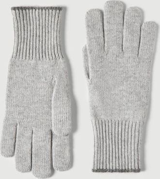 Brunello Cucinelli Cashmere knit gloves in Grey at Nordstrom, Size Medium