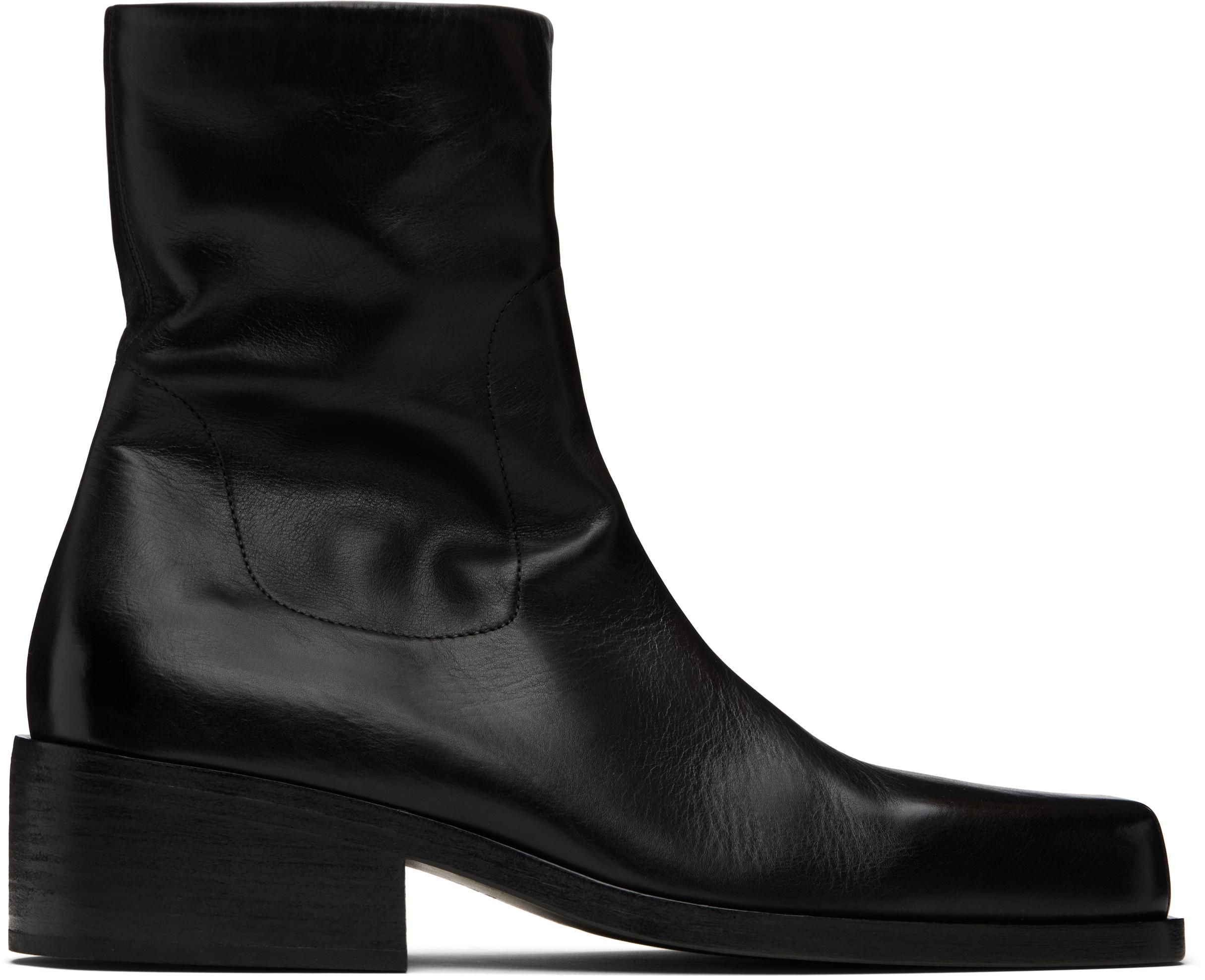 【関税込み】Marsell ブラック Tacplat ブーツ Black Tacplat Boots by Marsèll on Sale
