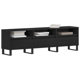 Berkfield Home TV Cabinet Black Oak 150x30x44, 5 cm Engineered Wood