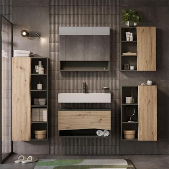 Vicco Juego De Muebles De Ba&ntilde;o Willow, Artesano, 5 Partes, Vicco