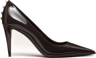 Valentino Garavani 90mm Rockstud pumps - women - Calf Leather/Calf Leather/Goat Skin/Goat Skin/Calf Leather - 38.5 - Brown