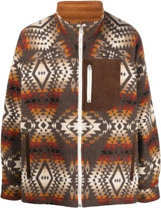 Junya Watanabe Abstract-print Wol Jas - Heren - Zomerjassen - Veelkleurig - L - Wol - Jassen