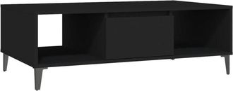 vidaXL Vidaxl - Mesa de centro madera contrachapada negro 103,5x60x35 cm