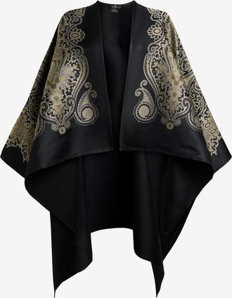 Etro Glitzerndes Woll-Cape mit Paisley-Motiv
