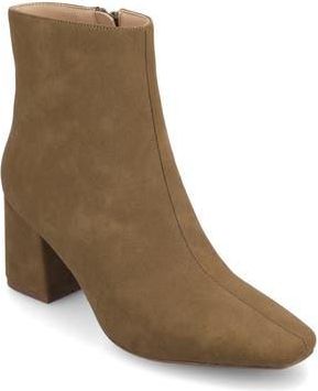 Journee Collection Haylinn Vegan Leather Bootie in Taupe Suede at Nordstrom Rack, Size 9.5
