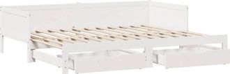 vidaXL Letto Estraibile con Cassetti senza Materasso Bianco 90x190 cm - Vidaxl