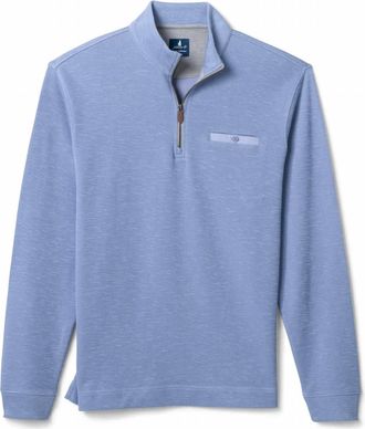 Johnnie-O Mens Flame Stitch.25 Zip Pullover Sweatshirt In Cloudburst