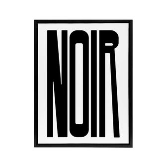 Artery8 Noir Word Modern Bold Graphic Minimalism Black Framed Canvas Art Print in White | Size: W24 x H32